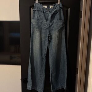 Pilcro and the Letterpress Blue Wide-Leg Jeans